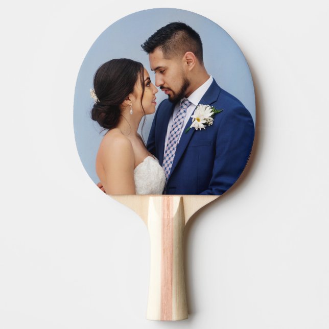 Raquete De Ping Pong Foto personalizada de casamento do Casal (Frente)