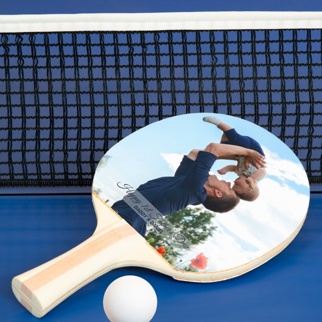 Raquete De Ping Pong Foto personalizada do primeiro pai feliz (Criador carregado)