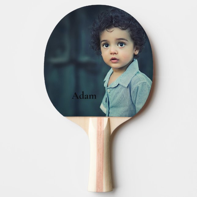 Raquete De Ping Pong Foto personalizada personalizada e texto (Frente)