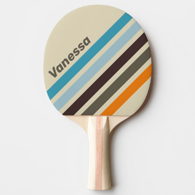 Raquete De Ping Pong Foxglove Rust Angled Striping with Name (Frente)