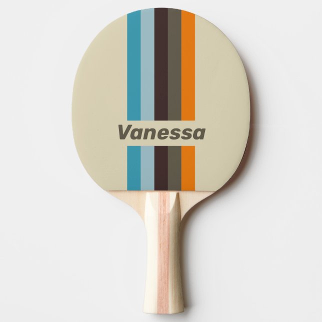 Raquete De Ping Pong Foxglove Rust Pin Striped with Name (Frente)