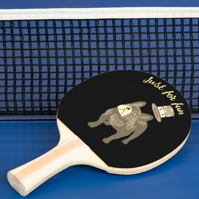 Raquete De Ping Pong Französische Bulldogge Zylinder Neujahr (Insitu)