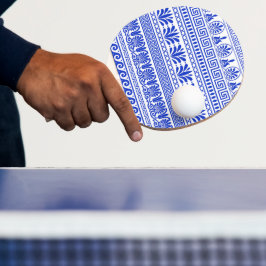 Raquete De Ping Pong Frete Grego, Padrão Mediterrânico, Azul
