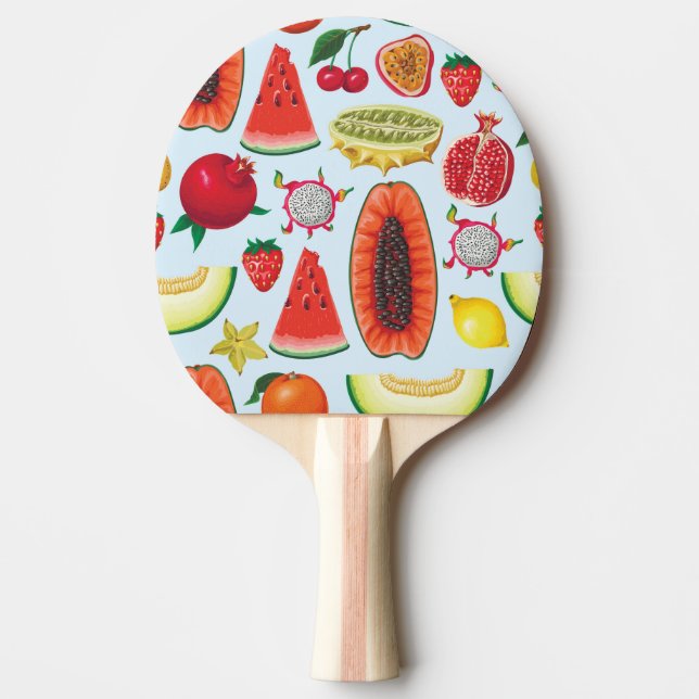 Raquete De Ping Pong Fruta Exótica: Trendy Impressão Invisível. (Frente)