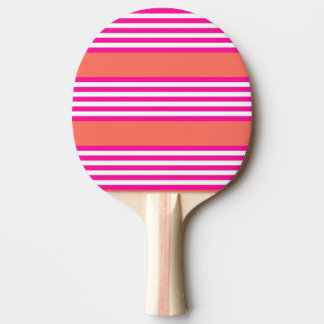 Raquete De Ping Pong Fuchsia e coral vivo: cinco listras