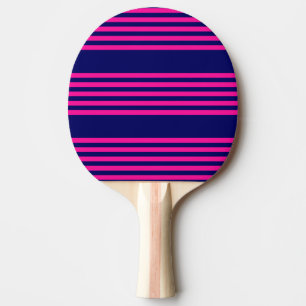 Raquete De Ping Pong Fuchsia e padrão de cinco faixas azul marinho