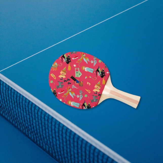 Raquete De Ping Pong Fun Wizard of Oz on red children's design (Funny children's characters ping pong paddle)