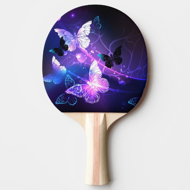 Raquete De Ping Pong Fundo com Borboletas Noturnas (Frente)