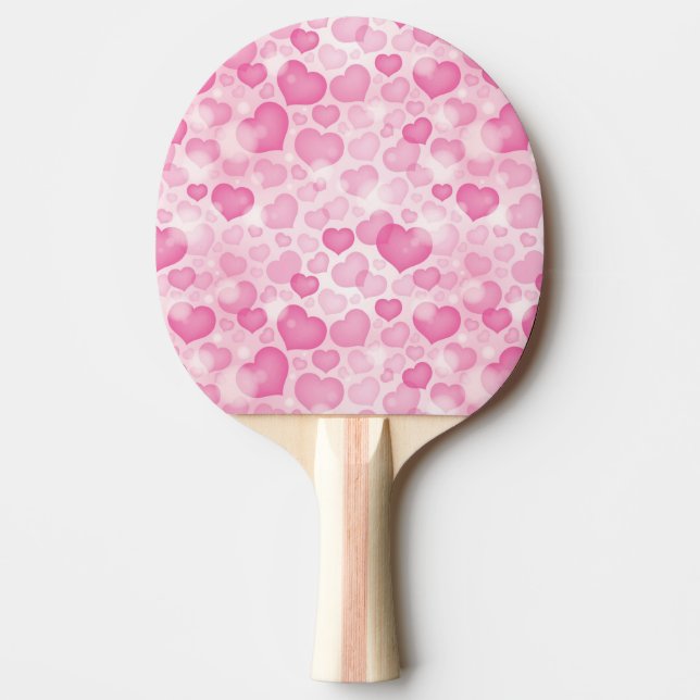 Raquete De Ping Pong Fundo com corações (Frente)