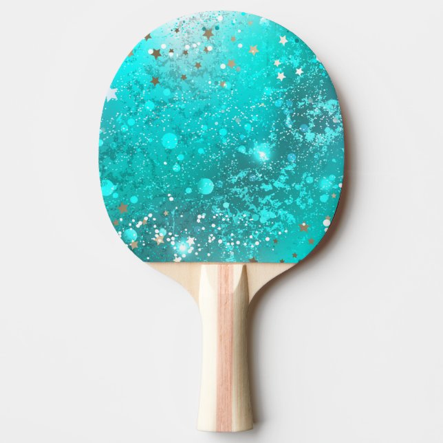 Raquete De Ping Pong Fundo do Mint Turquoise Foil (Frente)