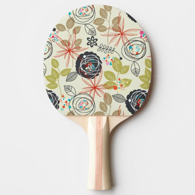 Raquete De Ping Pong Fundo floral 2 (Frente)