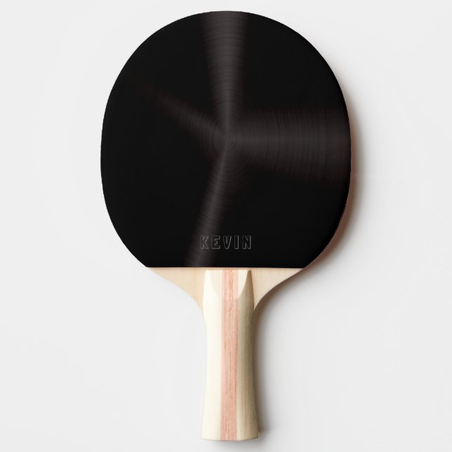 Raquete De Ping Pong Fundo metálico brilhante preto (Frente)