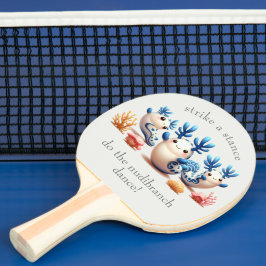 Raquete De Ping Pong Funny Colorful Dancing Nudibranchs and Corals