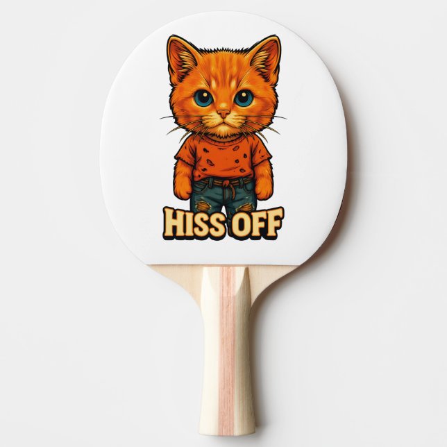 Raquete De Ping Pong Funny Cool  Cat Quote Tee (Frente)