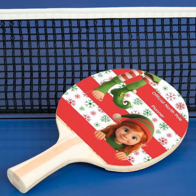 Raquete De Ping Pong Funny Elf Face & Legs | North Pole Fun Christmas  (Insitu)