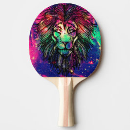 Raquete De Ping Pong Galáxia do Hipster Rainbow Lion
