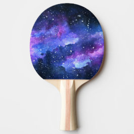 Raquete De Ping Pong Galaxy Watercolor Painting Presente para ele