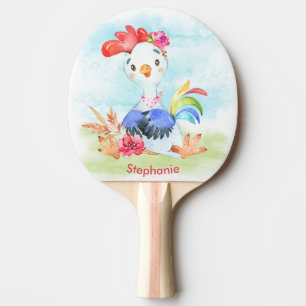 Raquete De Ping Pong Galo Pequeno de Cor de Água Rosa