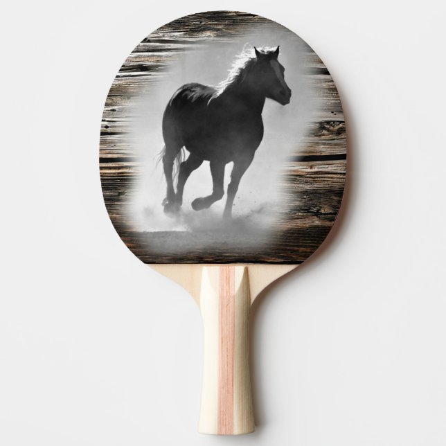 Raquete De Ping Pong Galopagem de Cavalos Selvagens (Frente)
