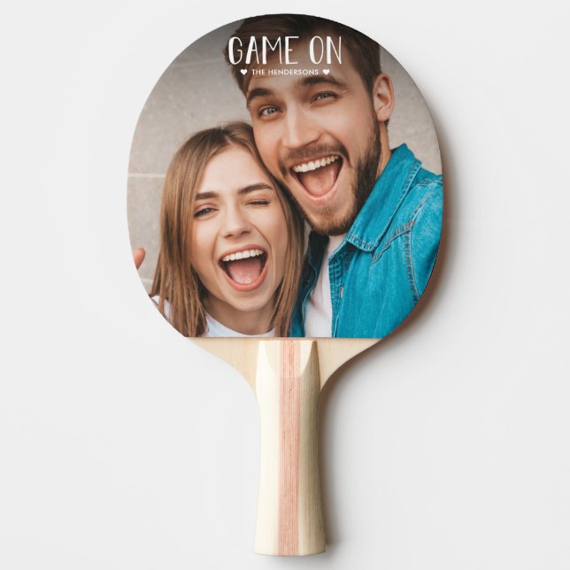 Raquete De Ping Pong Game On Family Photo (Frente)
