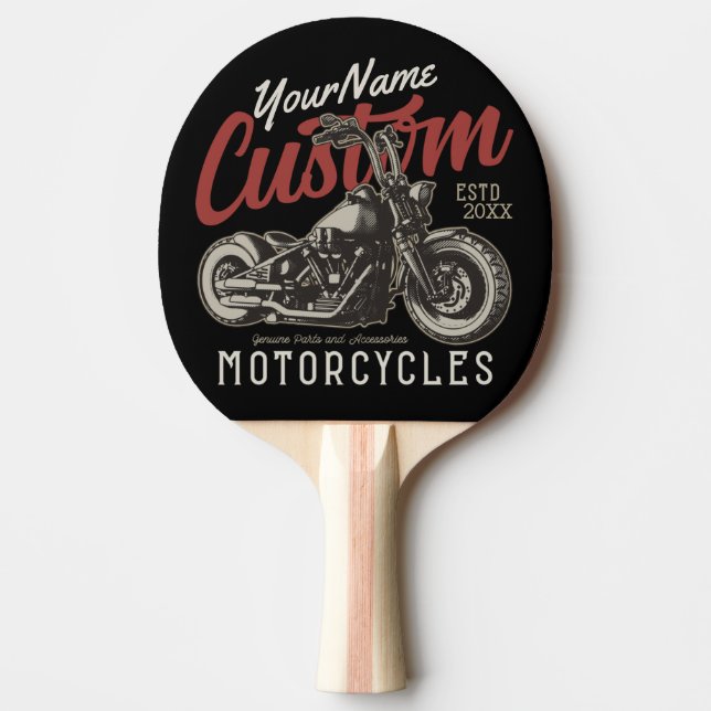 Raquete De Ping Pong Garagem Personalizada do Biker Cruiser de Motocicl (Frente)