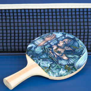 Raquete De Ping Pong Garota da Fada de Frost Vista de um Pão de inverno