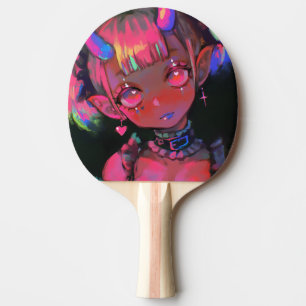 Raquete De Ping Pong Garota Demonio Kawaii Neon Pastel Goth