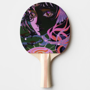 Raquete De Ping Pong Garota Psicodélica de 3 Olhos