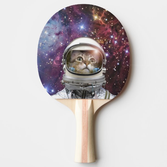 Raquete De Ping Pong Gato cosmonauta (Frente)