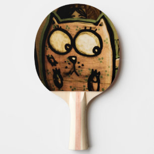 Raquete De Ping Pong Gato da arte da rua