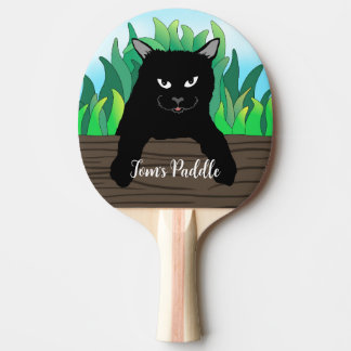 Raquete De Ping Pong Gato Negro