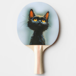 Raquete De Ping Pong Gato Negro Encantado
