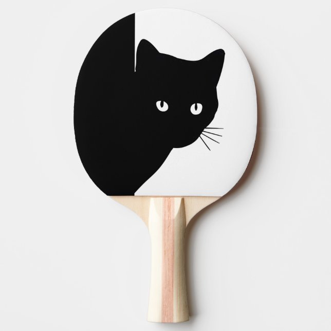 Raquete De Ping Pong Gato Preto de Vento (Frente)