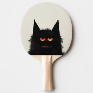 Raquete De Ping Pong Gato Preto Grumado