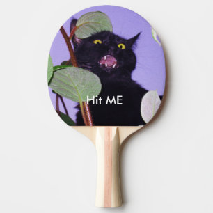 Raquete De Ping Pong Gato preto irritado feito sob encomenda do Dia das