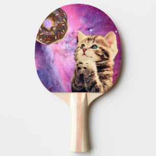 Raquete De Ping Pong Gato que deseja a rosquinha