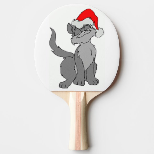 RAQUETE DE PING PONG GATO SANTA CAT (Frente)