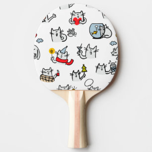 Raquete De Ping Pong Gatos engraçados, leite e magia.