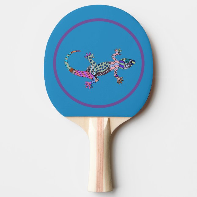 Raquete De Ping Pong Gecko Ping Pong Paddle Colorida (Frente)