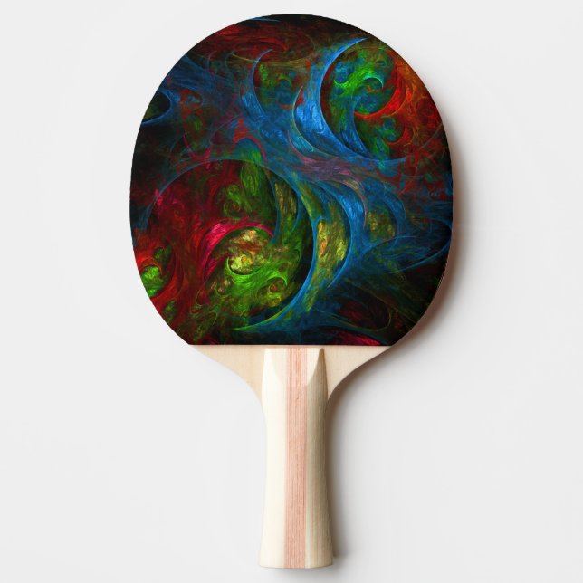 Raquete De Ping Pong Genesis Blue Abstrato Art (Frente)