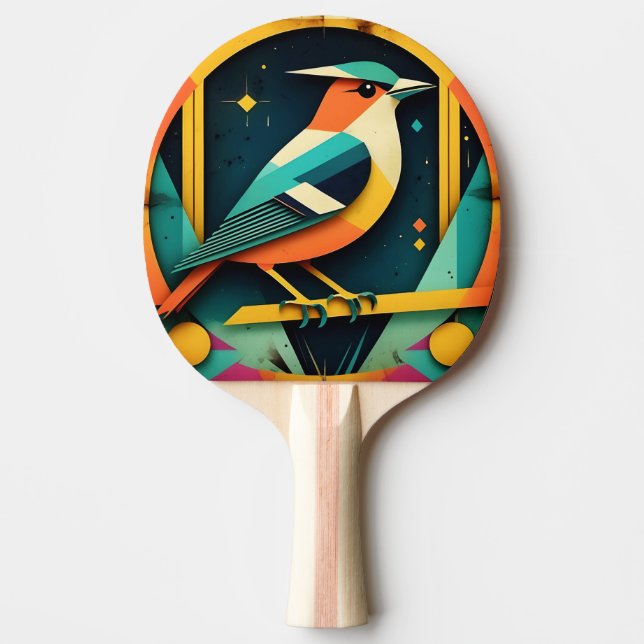 Raquete De Ping Pong Geometric Avian Art (Frente)