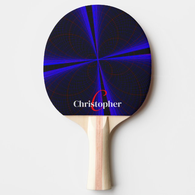 Raquete de Ping Pong Geométrica Folha de Trevo com (Frente)