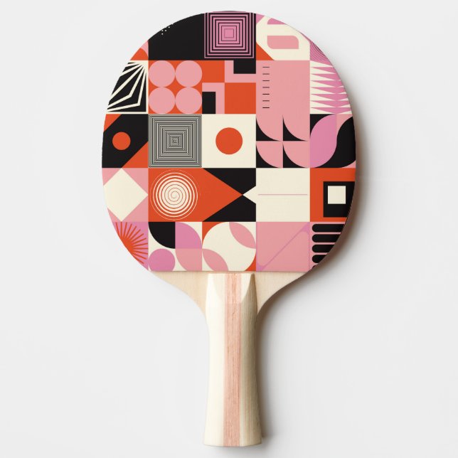 Raquete De Ping Pong Geométrico escandinavo: Padrão Trabalho de arte co (Frente)