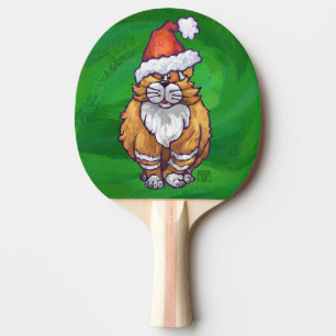 Raquete De Ping Pong Ginger Cat Christmas on Green