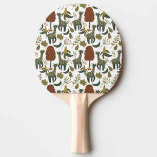 Raquete De Ping Pong Girafa sem costura padrão floral colorido