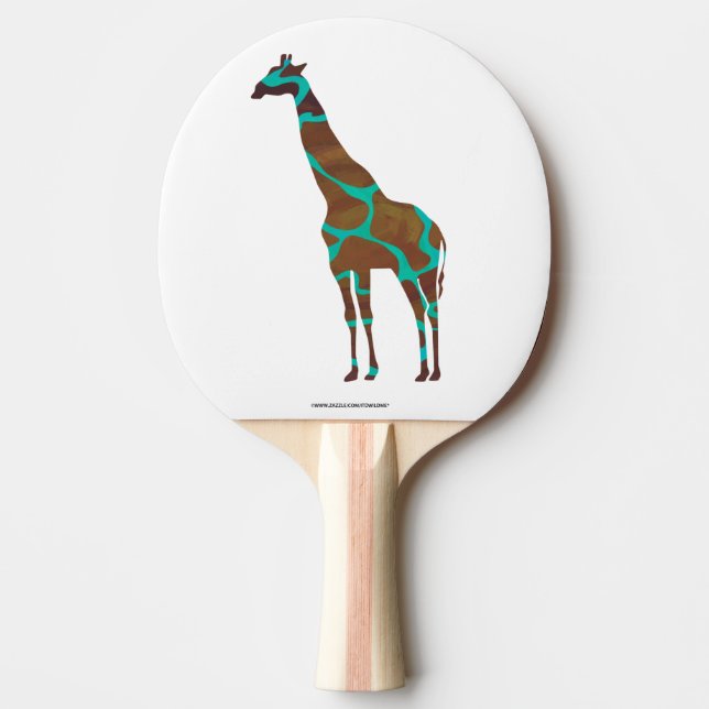 Raquete De Ping Pong Giraffe Brown e Teal Siloette (Frente)