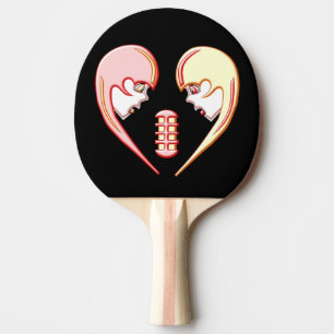 Raquete De Ping Pong Girly BFF Karaoke Love Heart