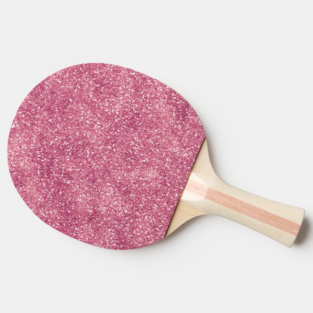 Raquete De Ping Pong Girly Pink Glitter Sparkle Glitz      (Lateral)