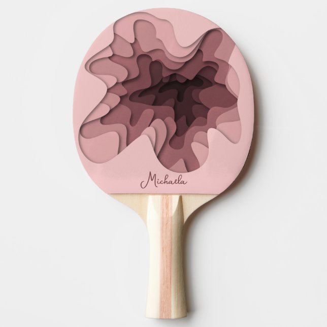 Raquete De Ping Pong Girly Pink Modern Personalizado (Frente)
