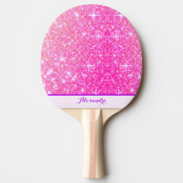 Raquete De Ping Pong Girly Pink Sparkle Personalizada